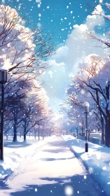 Linear winter corridor under diffuse skylight illumination.