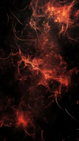 Inferno Tendrils Dance Through Cosmic Void.