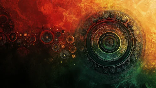 Radial vortex mandala with thermodynamic chromatic gradients.