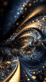 Fractal curves show flowing gold and blue luminous structures