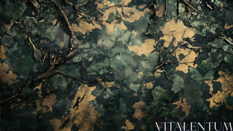 Forest textures blending nature and camouflage warmth.