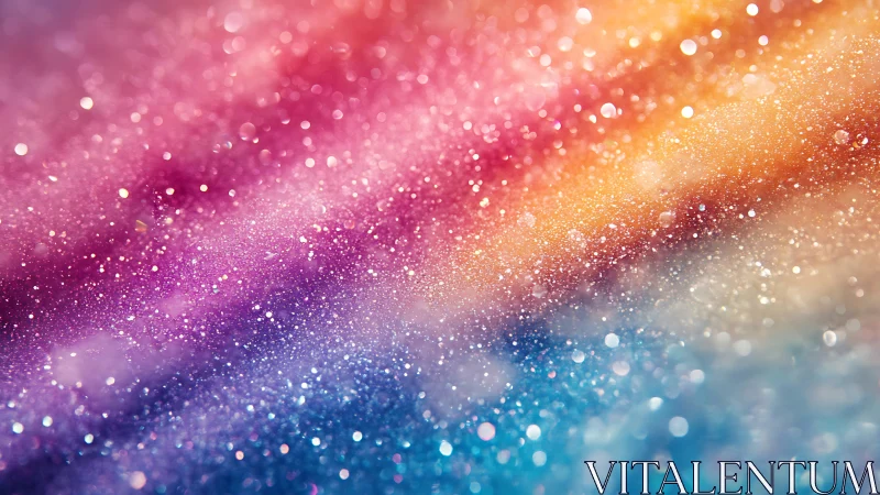 Macro bokeh spectrum with diagonal multicolor glitter field