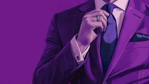 Purple-suited confidence tightens its knot of sharp intent