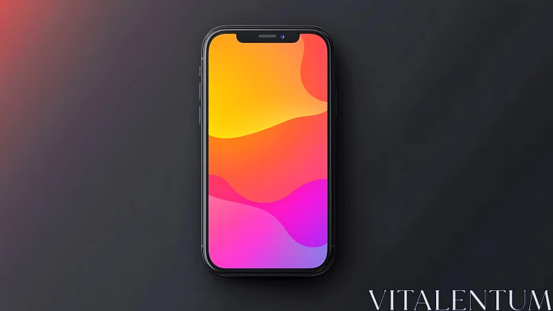 Modern smartphone with vibrant gradient wallpaper