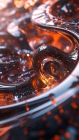 Curved reflective structures contain illuminated molten regions