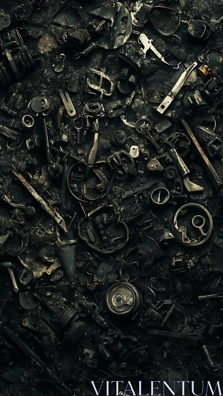 Rusty metal pieces tell a quiet story of worn-out tools