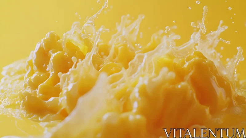 Splashing yellow liquid in vibrant macro photography style.