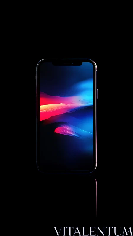 Modern smartphone displaying vibrant neon abstract wallpaper.