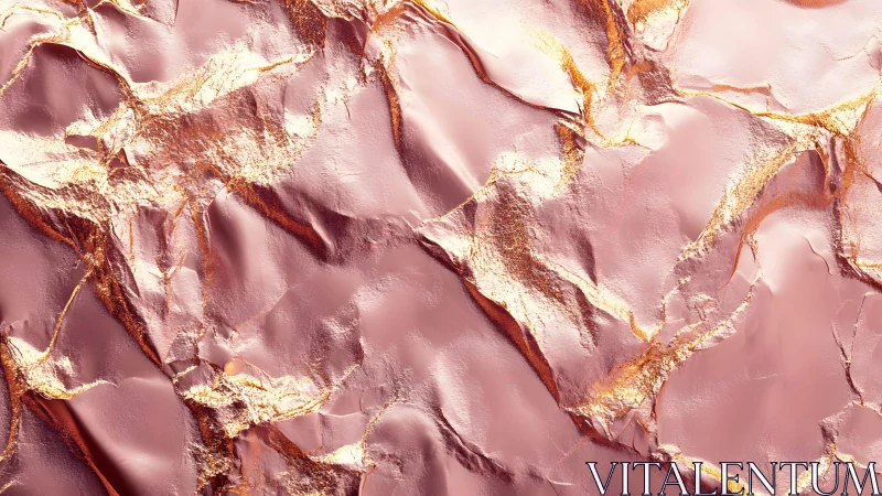 Rose gold metallic foil texture with abstract, luxurious style.