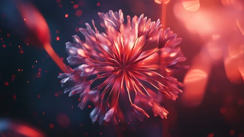 Digital painting macro bloom with luminous bokeh field.