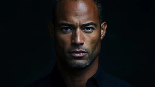 Calm, steady portrait of a strong, quietly focused man.