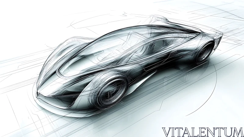 Parametric supercar side perspective concept design rendering.