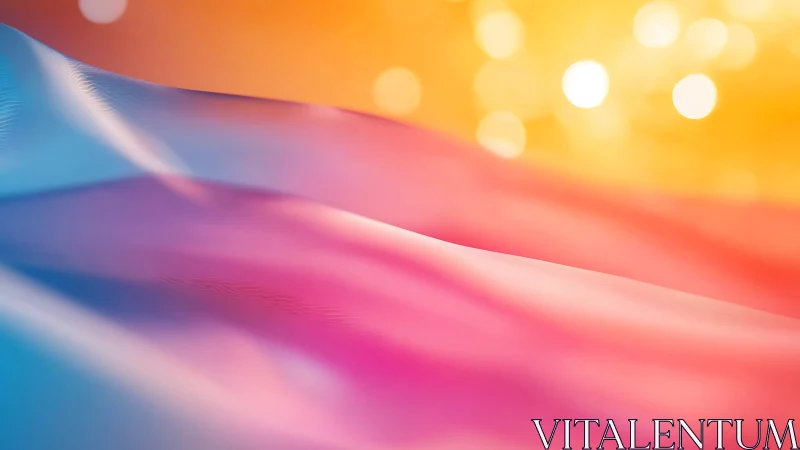 Radiant gradient waves flow under glowing golden bokeh light.