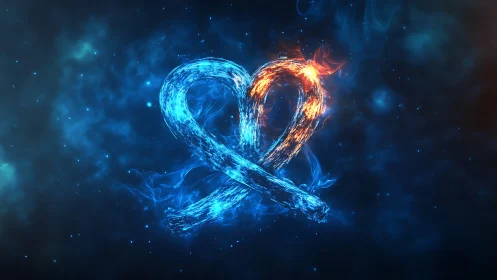 Heart Formed Through Contrasting Fire and Ice Energies.