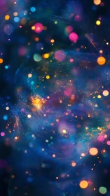 Spectral bokeh field with luminous particle wave interference.