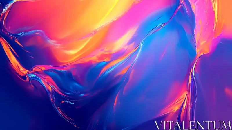 Vivid fluid gradient abstract in warm and cool light.