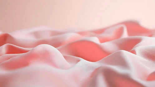 Soft coral fabric waves create a serene abstract landscape.