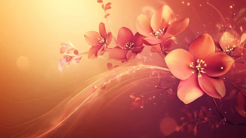 Radiant Blossoms Dance in Warm Golden Light