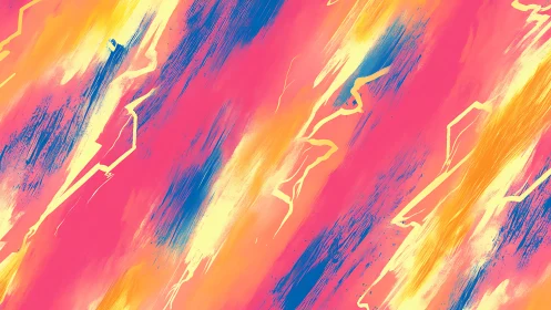 Diagonal streaks of saturated color form a layered abstract field