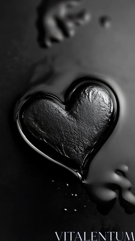 Glossy Void: Where Emotion Pools in Darkness.