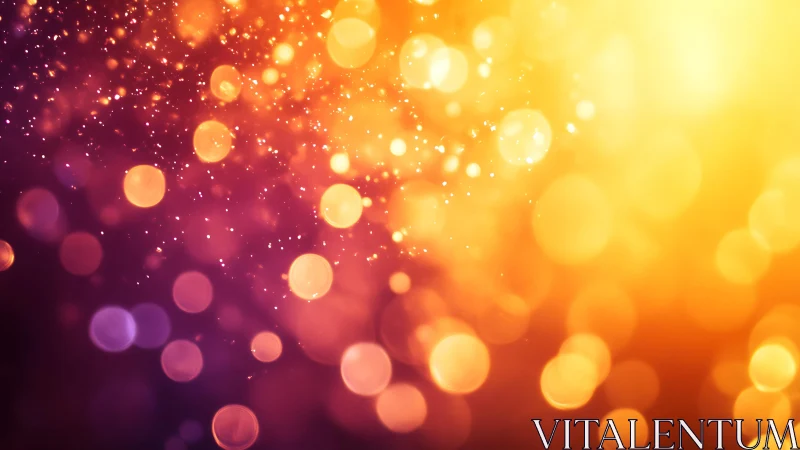 Vibrant abstract bokeh light background in warm orange and purple tones.