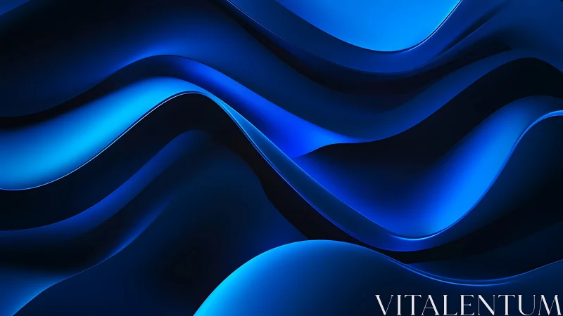 Soothing blue waves curling into a calm digital dream.