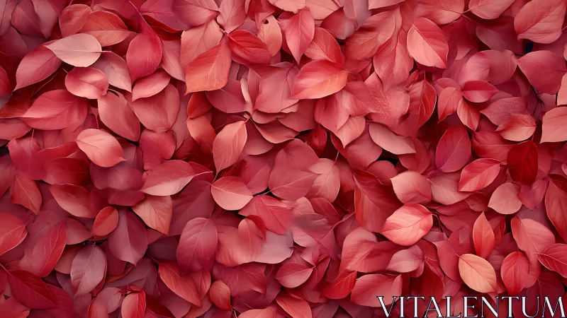 Warm cascade of rosy leaves in a soft autumn embrace.