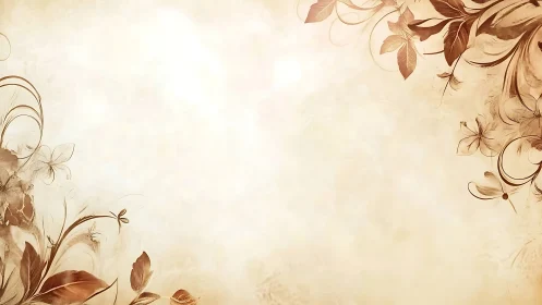 Vintage floral corners frame warm parchment background.