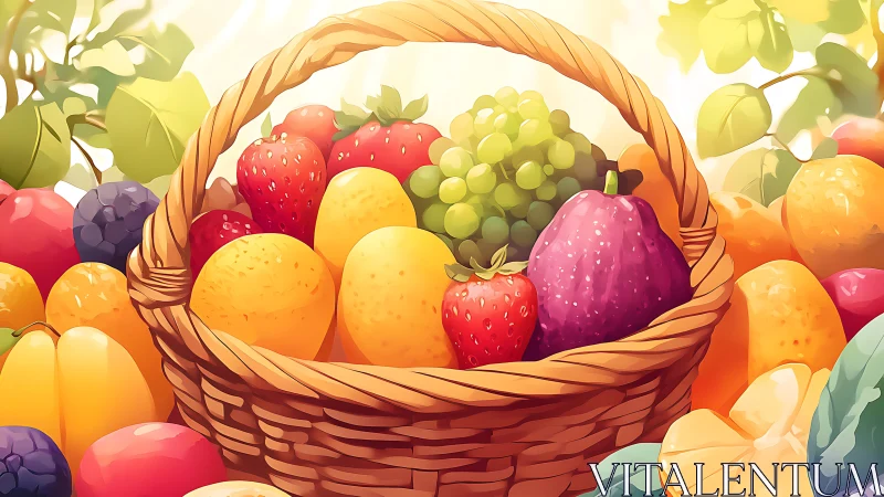 Sunlit berry chorus crowns a glowing garden fruit basket