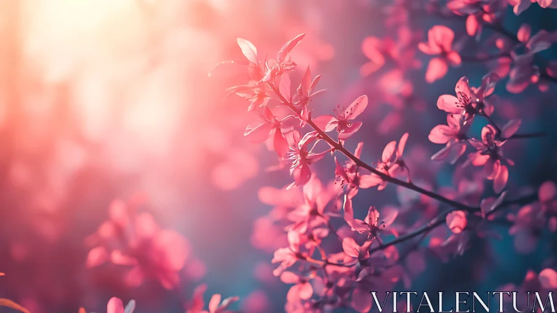 Pink Blossoms in Soft Focus Glow.