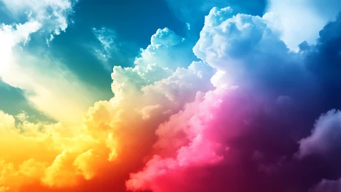 Multicolored clouds form dense gradient sky composition