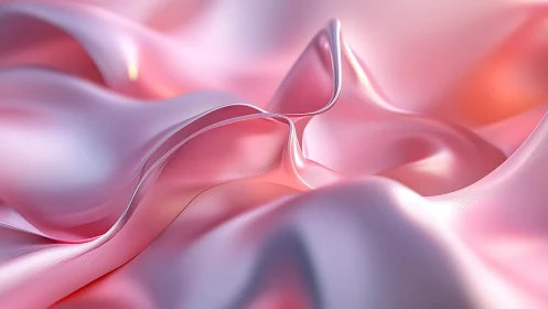 Pink metallic folds in close abstract surface view.
