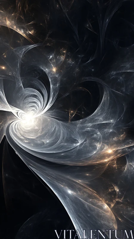 Radiant spiral singularity within luminous cosmic fractal field