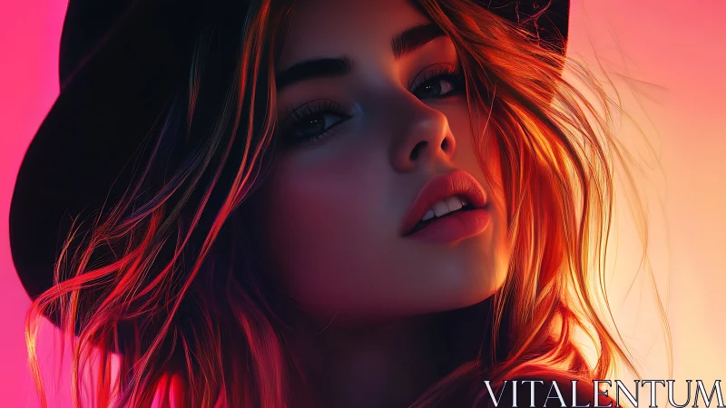 Warm sunset portrait with glowing hair and soft gaze.