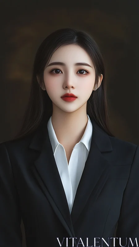 Poised young professional gazes forward with quiet confidence