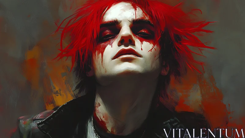 Red-haired punk portrait uses dramatic chiaroscuro and motion