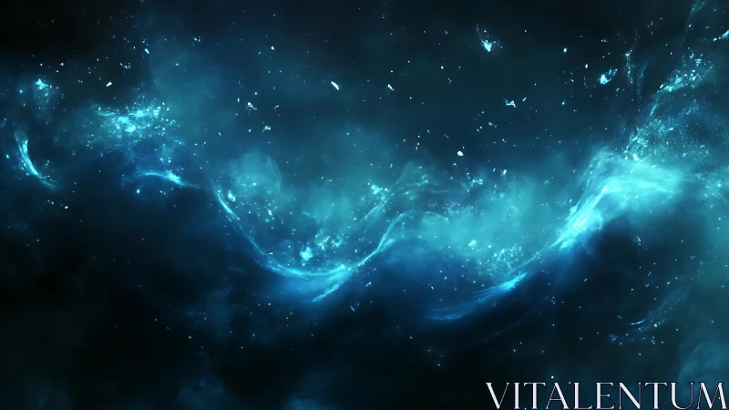 Dreamy cosmic waves of starlight drifting through space.