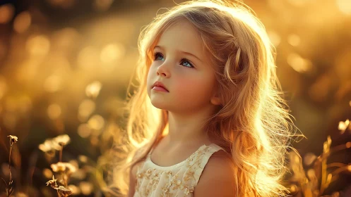 Young Subject with Golden Hour Backlighting and Bokeh Aesthetic.