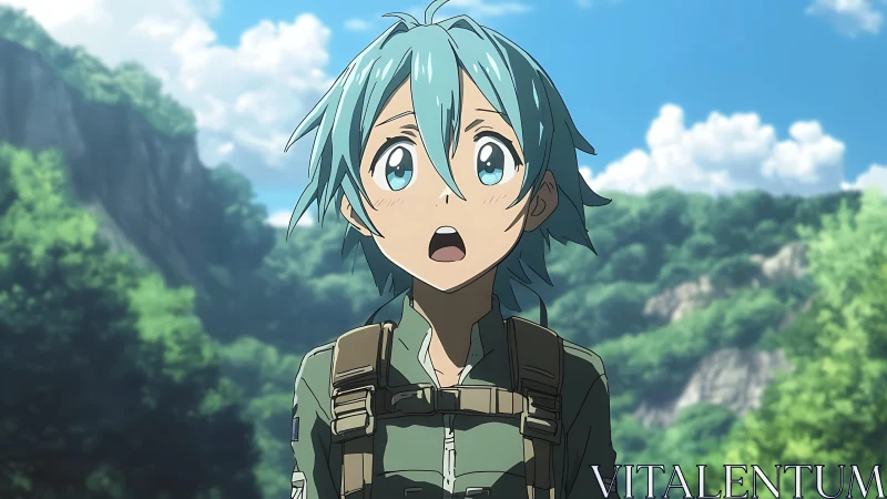 Wide-eyed forest explorer caught in a moment of wonder.