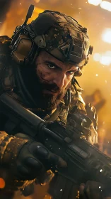 Battle-hardened operator carves a path through molten chaos