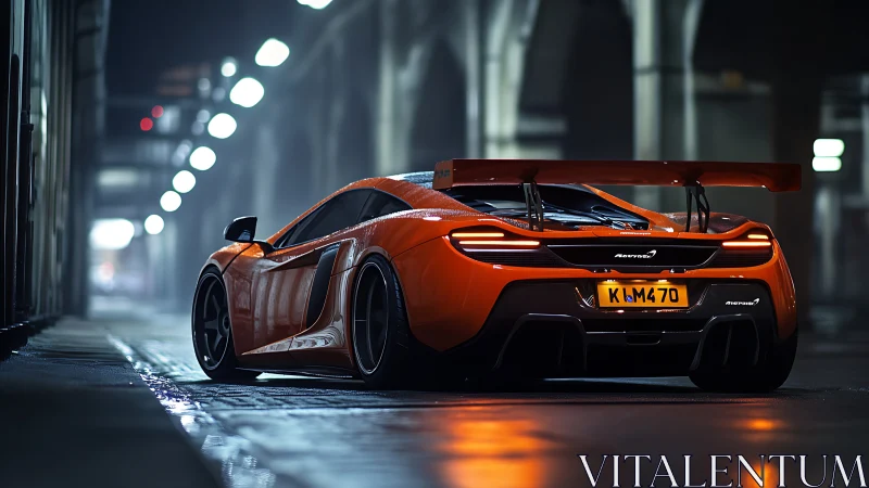 Neon alley supercar waits like a prowling ember nightfox.