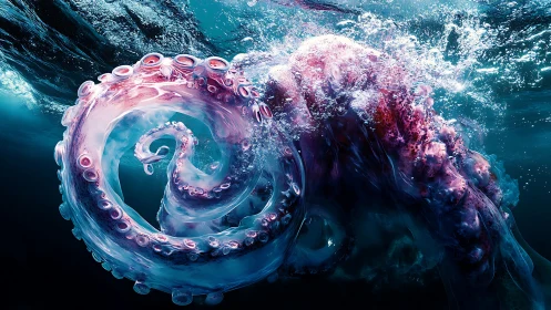 Swirling ocean tentacles in a luminous underwater dance.