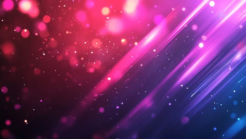 Vibrant abstract light streaks with glowing bokeh effects in digital art.