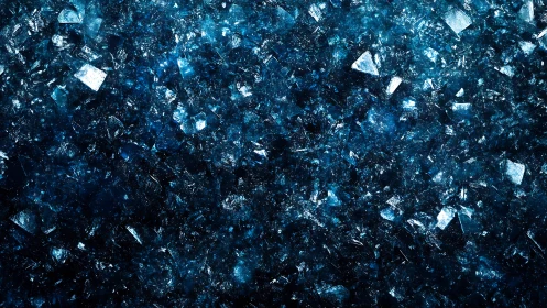 Crystalline blue shard field rendered as high-contrast macro surface