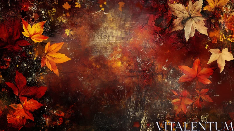 Whispered Ember Leaves Drifting Across Autumn Velvet.