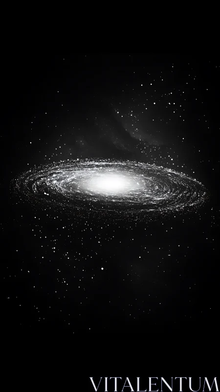 Spiral galaxy disk rendered against a deep black space field.