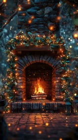 Fireplace of floating embers turns twilight garden into magic