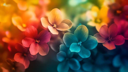 Vibrant Blossoms Dancing Through Warm Light.