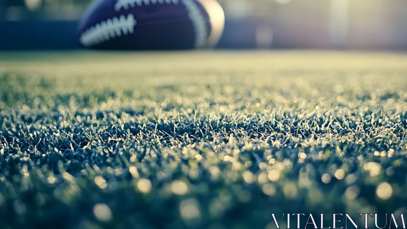 Morning light on a quiet football field waiting for play.