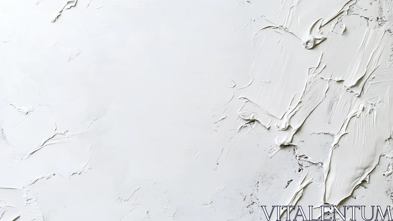 Impasto white plaster texture reveals directional palette strokes